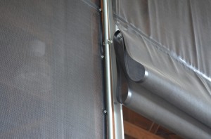 GaleShield Slide-Up mesh folds when raised