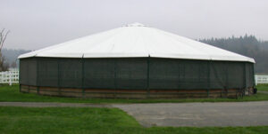 Covered Round Pen with GaleShield Weather Screens on Side Walls